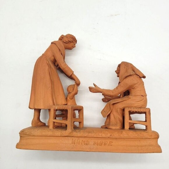 RARE Grasso Signed Terracotta Sculpture Italy Learning To Walk Handmade Estate - Picture 3 of 12